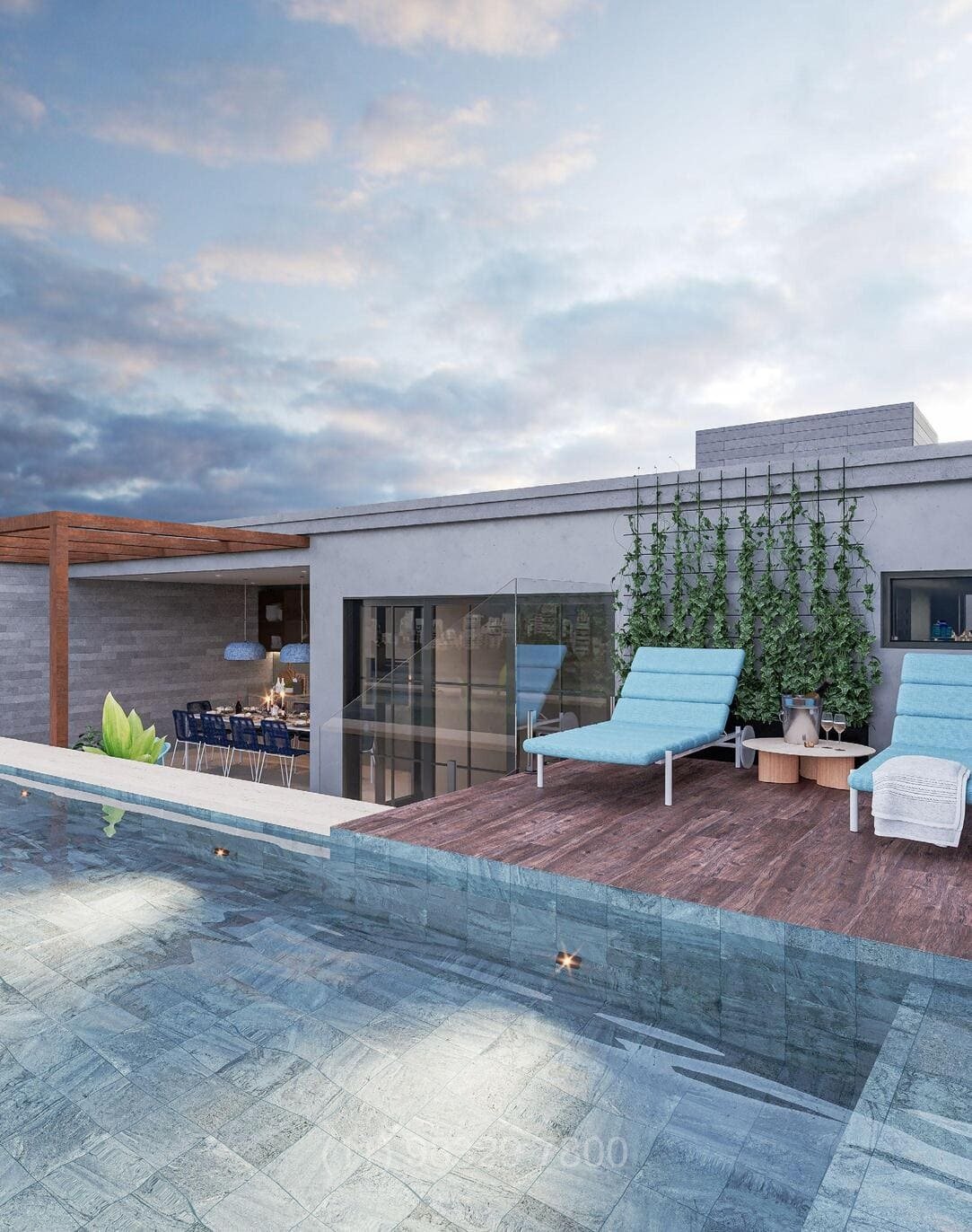8 Rooftop - Piscina com Borda Infinita e Deck Molhado