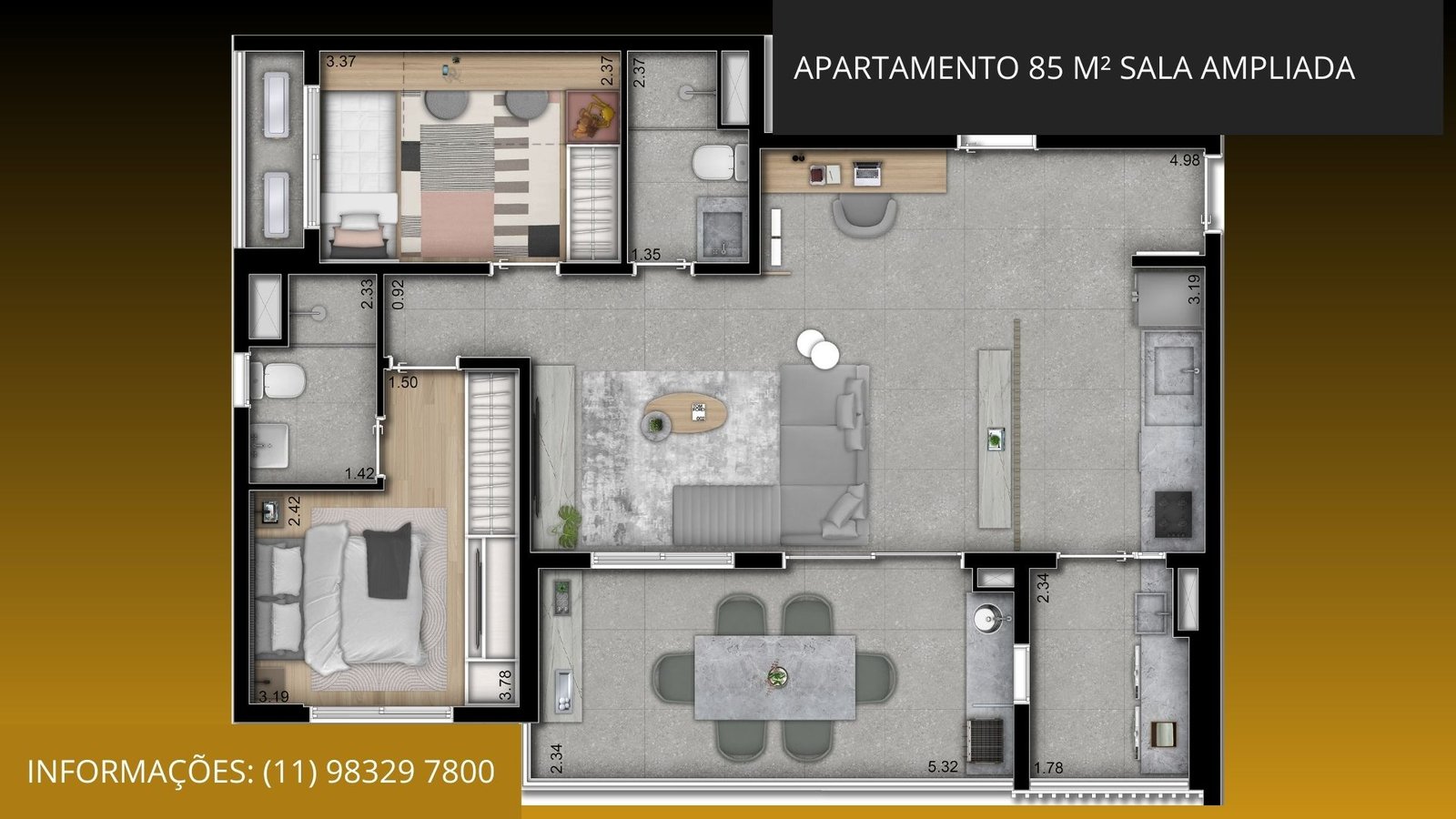 85 M² 2 SUÍTES