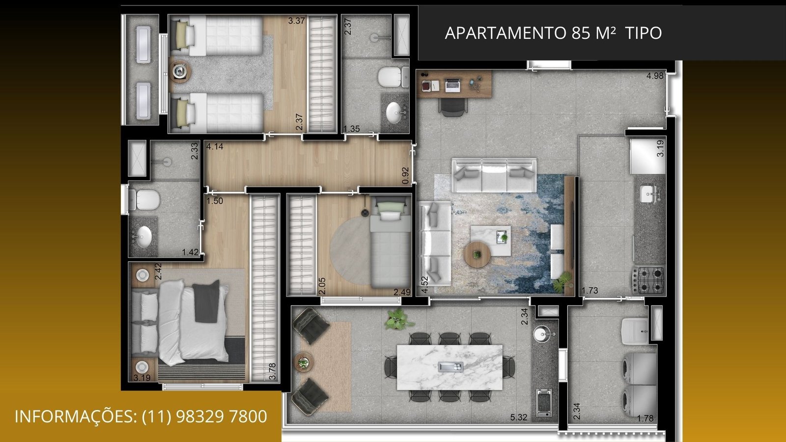 85 M² 3 DORM.